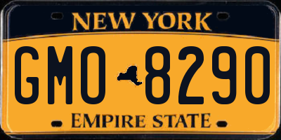 NY license plate GMO8290