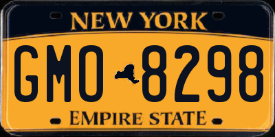 NY license plate GMO8298
