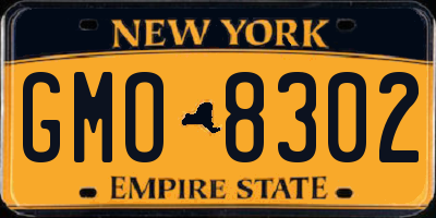 NY license plate GMO8302