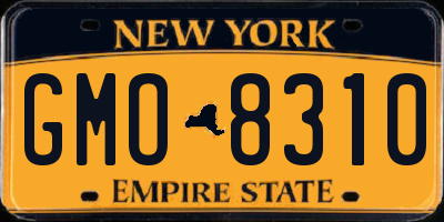 NY license plate GMO8310