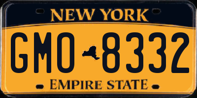 NY license plate GMO8332