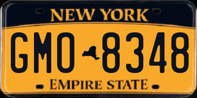 NY license plate GMO8348