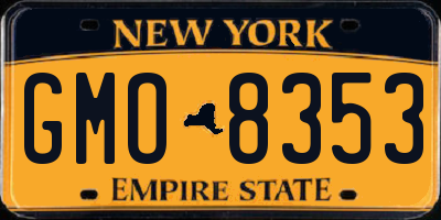 NY license plate GMO8353