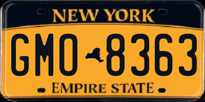 NY license plate GMO8363