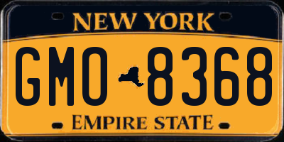 NY license plate GMO8368