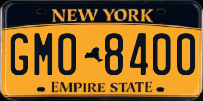 NY license plate GMO8400