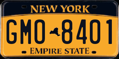 NY license plate GMO8401