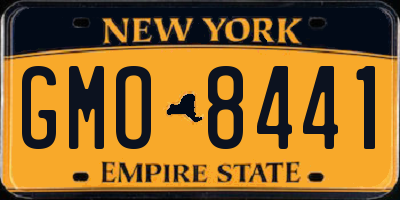 NY license plate GMO8441