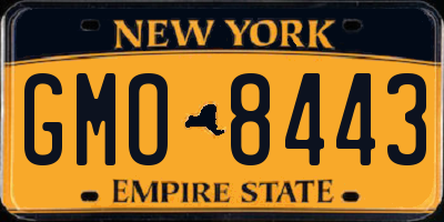 NY license plate GMO8443