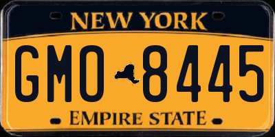 NY license plate GMO8445
