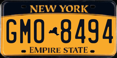 NY license plate GMO8494