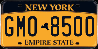 NY license plate GMO8500
