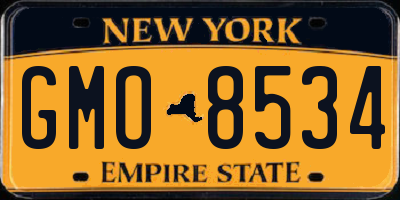 NY license plate GMO8534