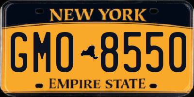 NY license plate GMO8550