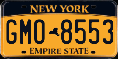 NY license plate GMO8553