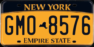 NY license plate GMO8576