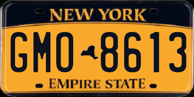 NY license plate GMO8613