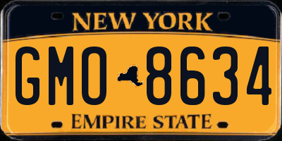 NY license plate GMO8634