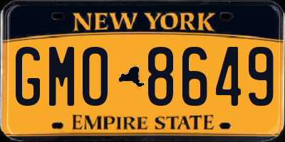NY license plate GMO8649