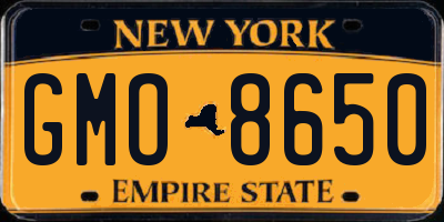 NY license plate GMO8650