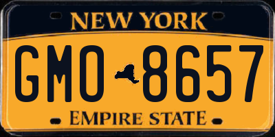NY license plate GMO8657