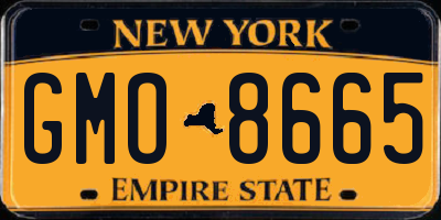NY license plate GMO8665