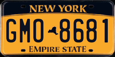 NY license plate GMO8681