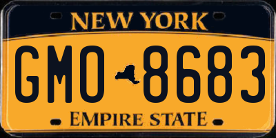 NY license plate GMO8683