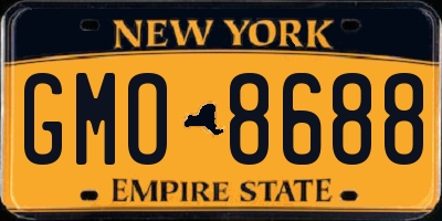 NY license plate GMO8688