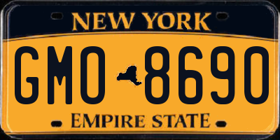 NY license plate GMO8690