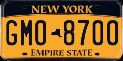 NY license plate GMO8700