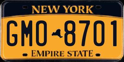 NY license plate GMO8701