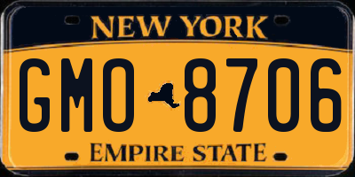 NY license plate GMO8706