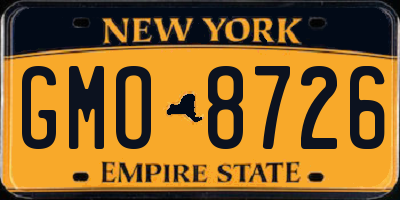 NY license plate GMO8726