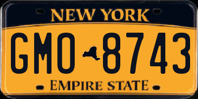 NY license plate GMO8743