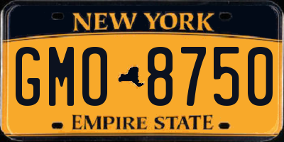 NY license plate GMO8750