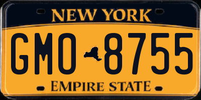 NY license plate GMO8755