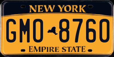 NY license plate GMO8760