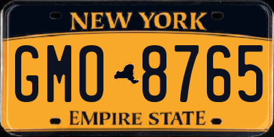 NY license plate GMO8765