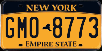 NY license plate GMO8773