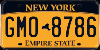 NY license plate GMO8786