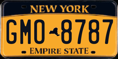 NY license plate GMO8787