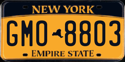 NY license plate GMO8803