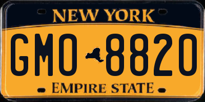NY license plate GMO8820
