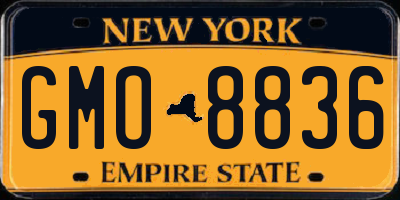 NY license plate GMO8836
