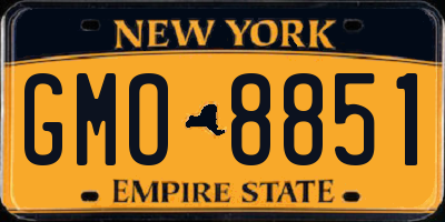 NY license plate GMO8851