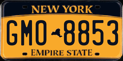 NY license plate GMO8853