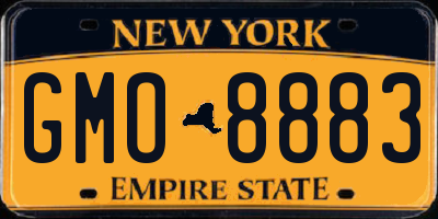 NY license plate GMO8883