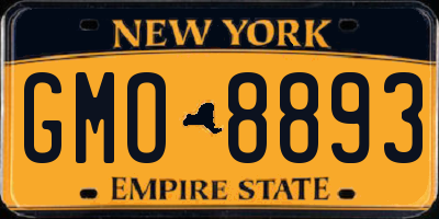 NY license plate GMO8893