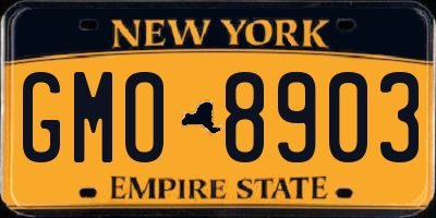 NY license plate GMO8903